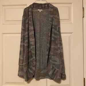 Maurices camp pattern open front cardigan
